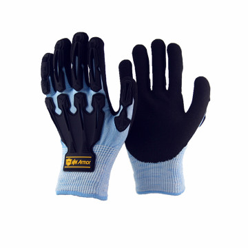 NMSAFETY black nitrile coated protective gloves